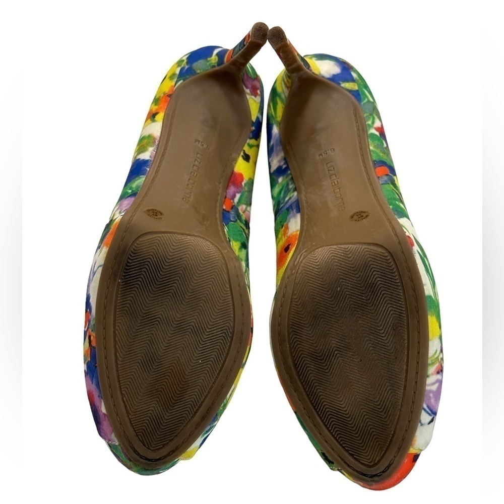 EUC Liz Claiborne Floral Peep Toe Pumps With Hidden Platform For Comfort, Sz 6.5 - Picture 12 of 16